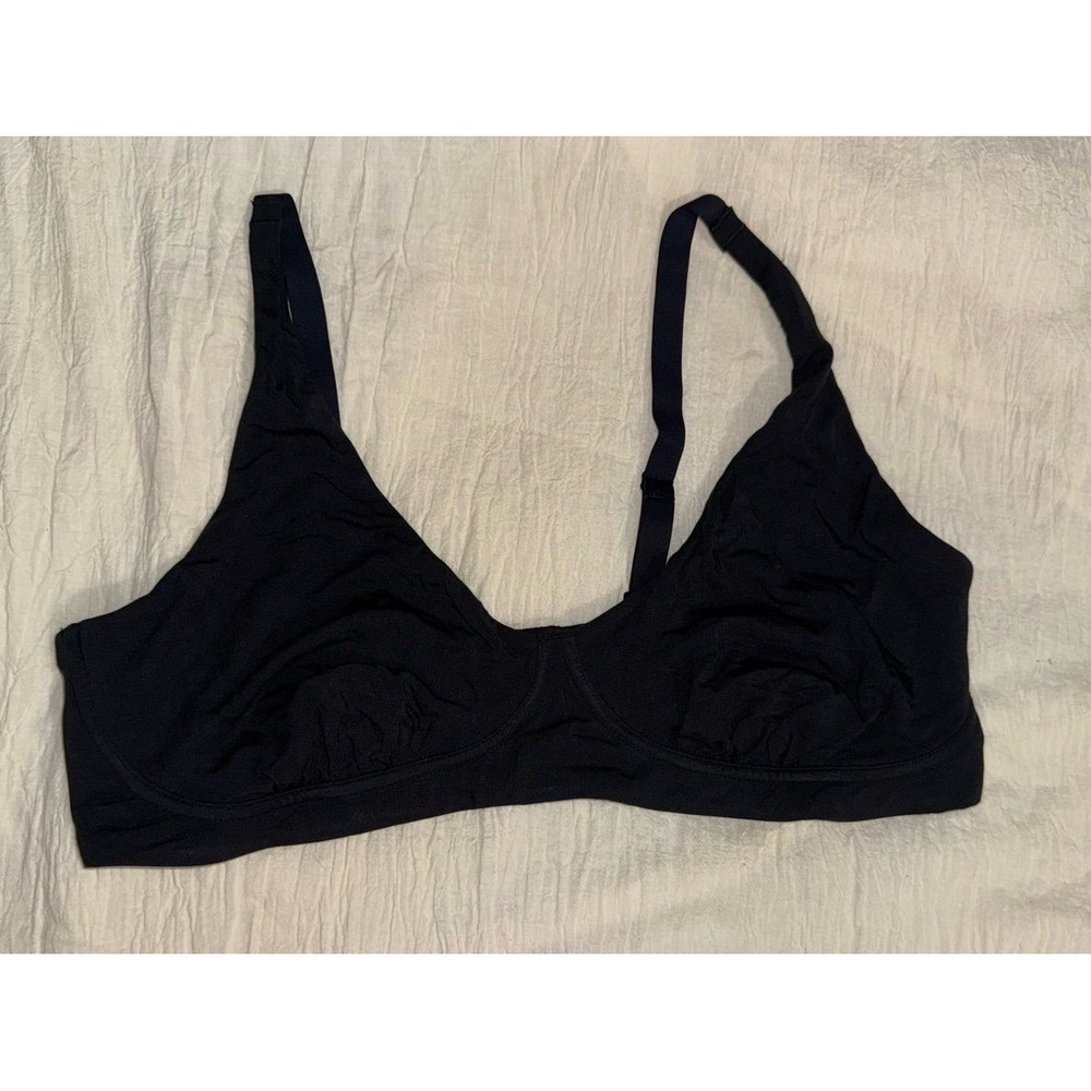 MeUndies black wireless micromodal black triangle bralette back hook size‎ 3X